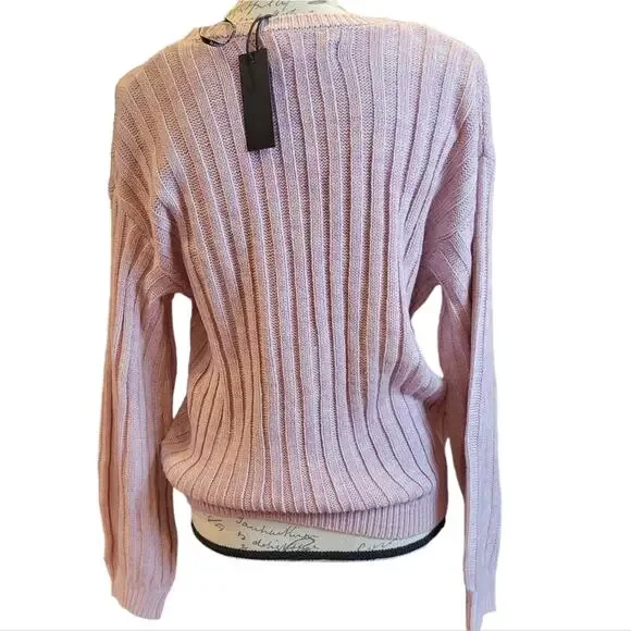 Blank NYC Heather Ribbed Crewneck Sweater XS - Picture 5 of 7